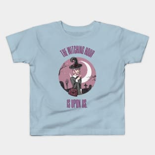 Modern Witch in Graveyard Halloween Kids T-Shirt